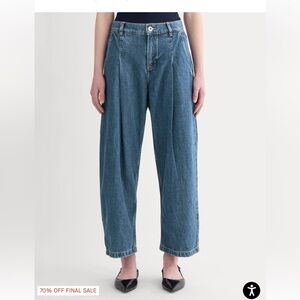 Everlane High Waist Pleated Denim Jeans